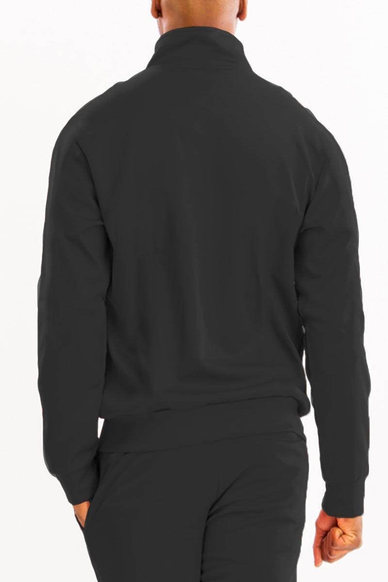 Essential Mens Activewear: Black Track Jacket & Pants Set – VacationGrabs