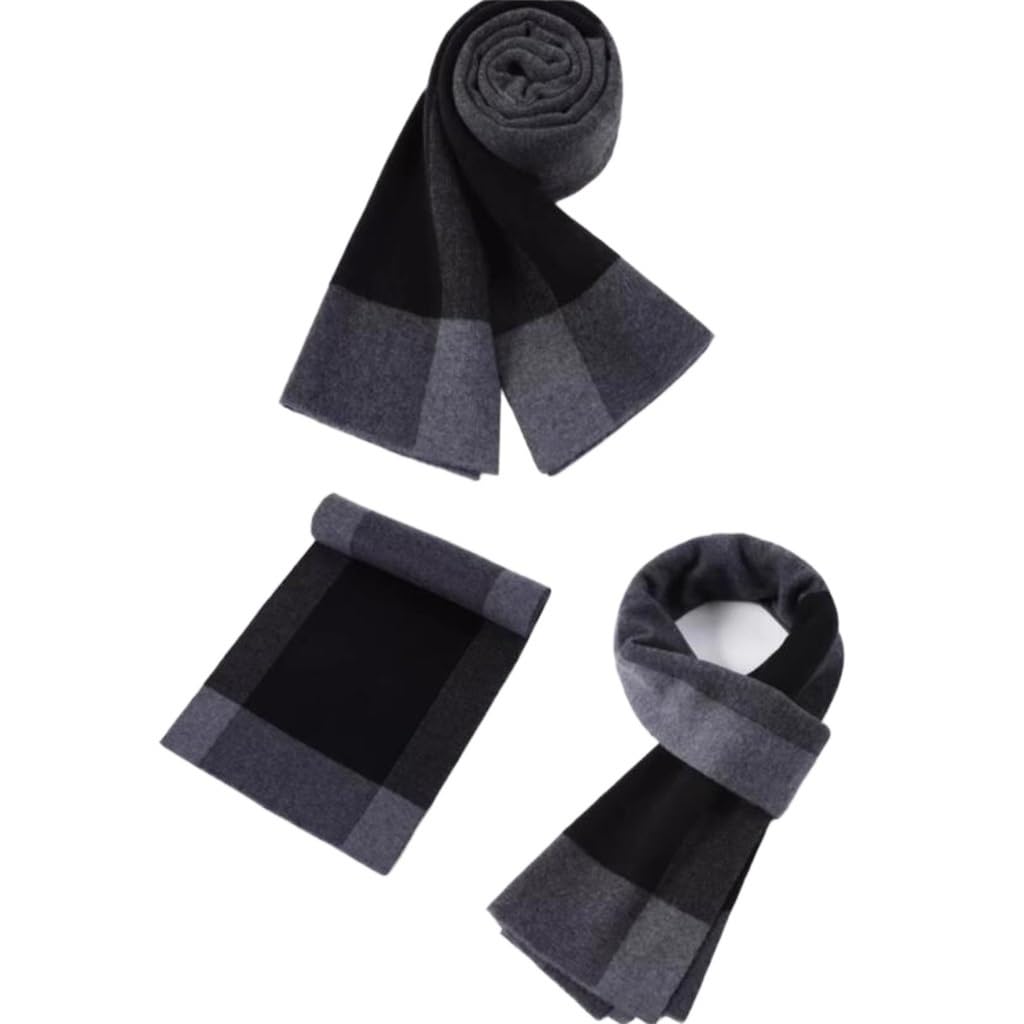 JSEIAJB Three Piece Set For Men's Winter Thickened Warm Gift Set Wool Scarf Hat Glove
