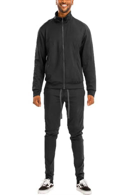 Essential Mens Activewear: Black Track Jacket & Pants Set – VacationGrabs