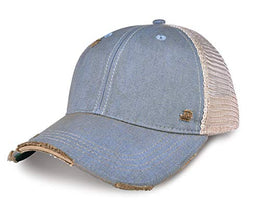 Vintage Distressed Mesh Back Snapback Baseball Cap