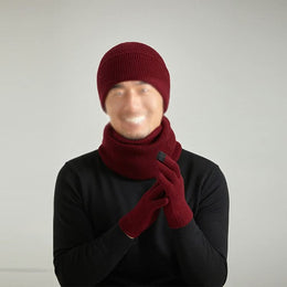 Women's Beanie Hat Scarf & Touchscreen Gloves Set