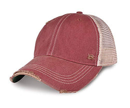 Vintage Distressed Mesh Back Snapback Baseball Cap