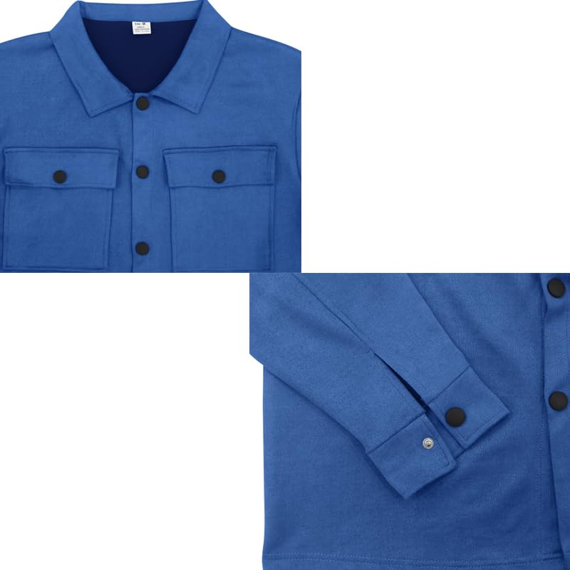 Men's Suede Shirt Jacket & Jogger Pants 2-Piece Set