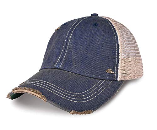 Vintage Distressed Mesh Back Snapback Baseball Cap