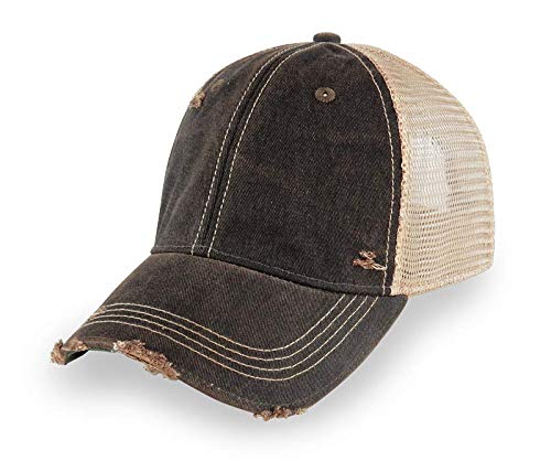 Vintage Distressed Mesh Back Snapback Baseball Cap