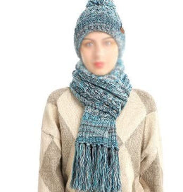 Women's Knit Hat Scarf & Touchscreen Gloves Set