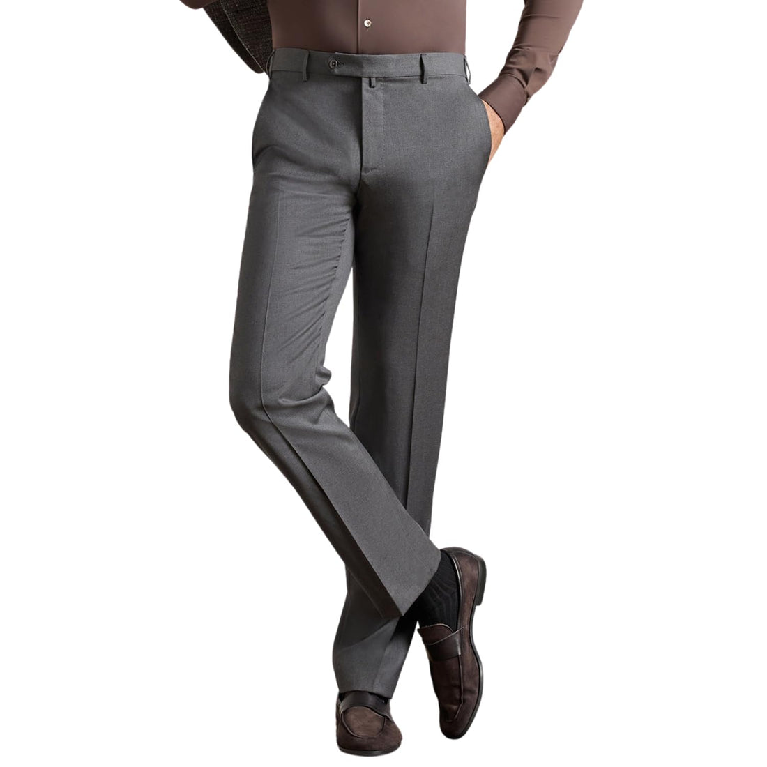 Men's Italian Wool Dress Pants Tailored Trousers