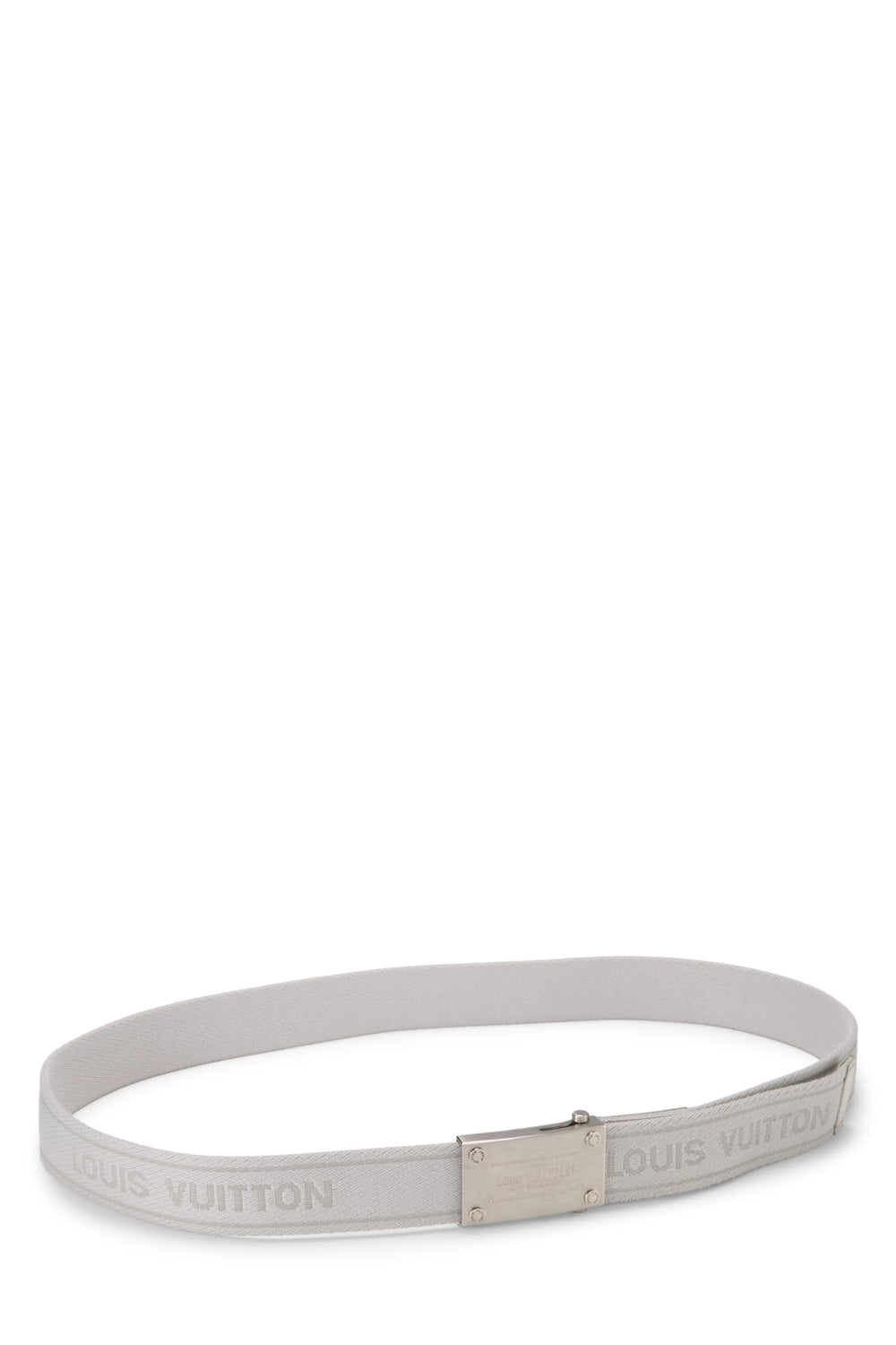Louis Vuitton, Pre-loved Grey Canvas Bengal Belt 100, Grey