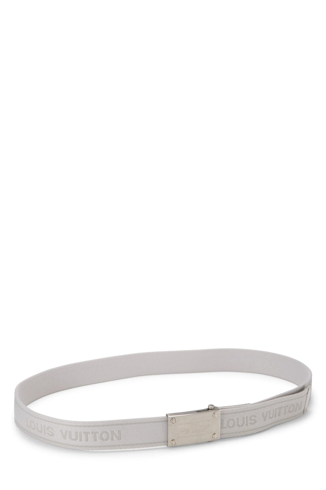 Louis Vuitton, Pre-loved Grey Canvas Bengal Belt 100, Grey