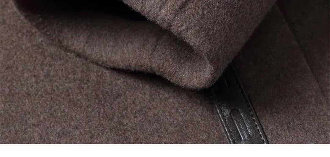 Men's Cashmere Sheepskin Trench Coat Slim Fit Overcoat