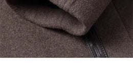 Men's Cashmere Sheepskin Trench Coat Slim Fit Overcoat