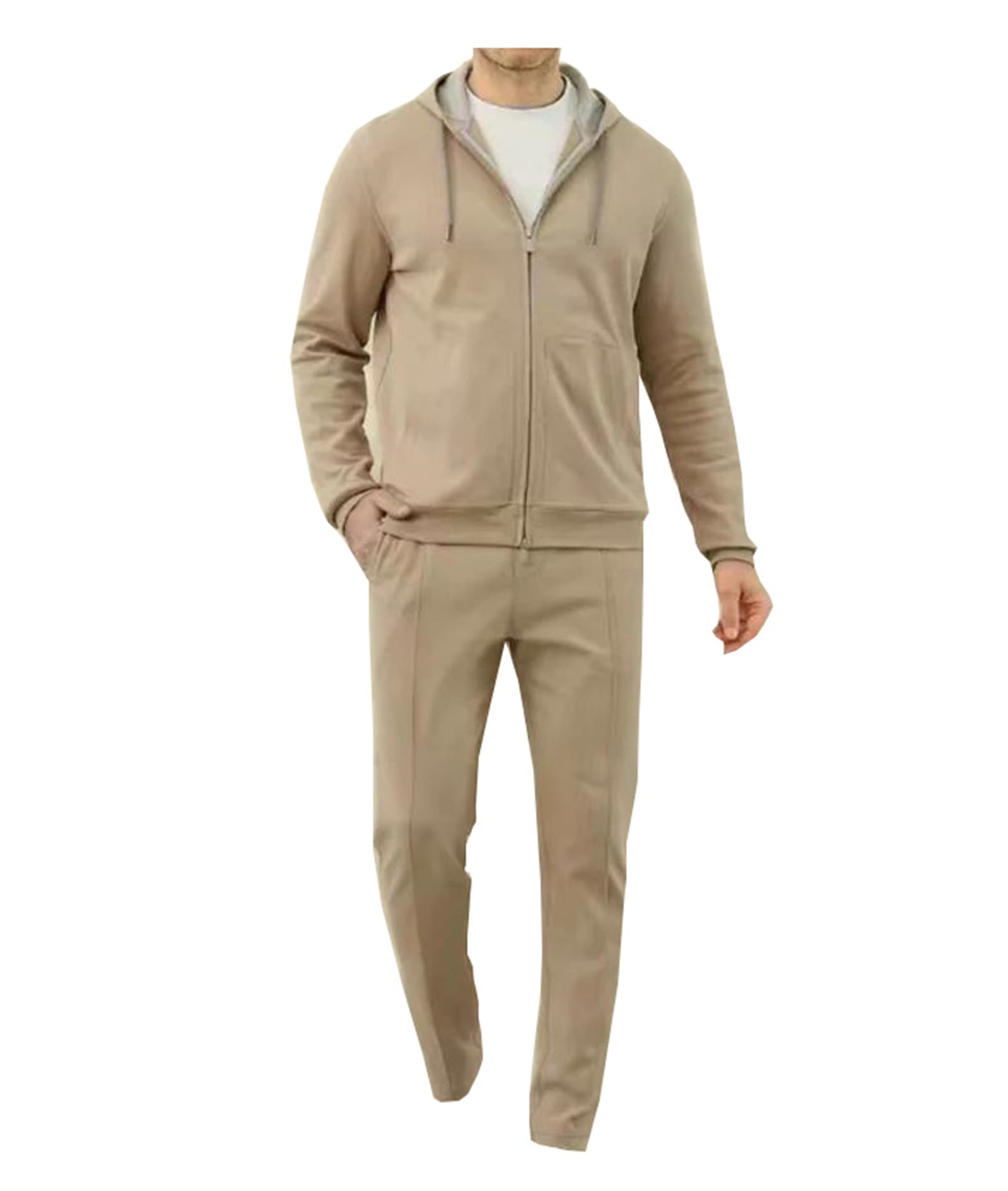 Men's Cashmere Hooded Cardigan & Knit Pants Set