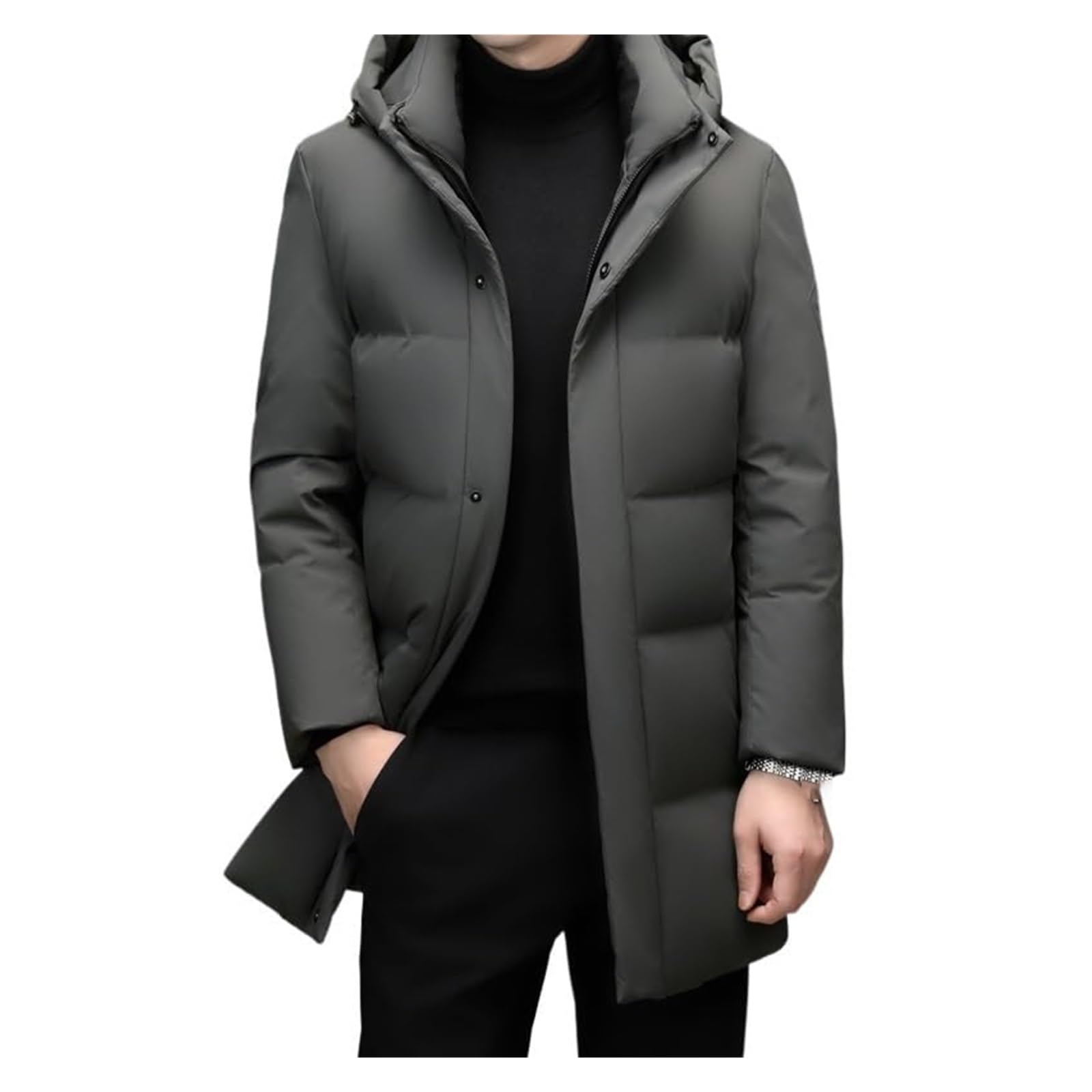 Men's Hooded Down Parka Jacket Long Winter Coat