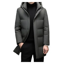 Men's Hooded Down Parka Jacket Long Winter Coat
