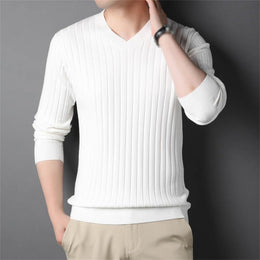 SIDUFHAOPKLL Men's Knitwear Sweater Casual Soft Warm V-Neck Pullover