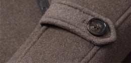 Men's Cashmere Sheepskin Trench Coat Slim Fit Overcoat