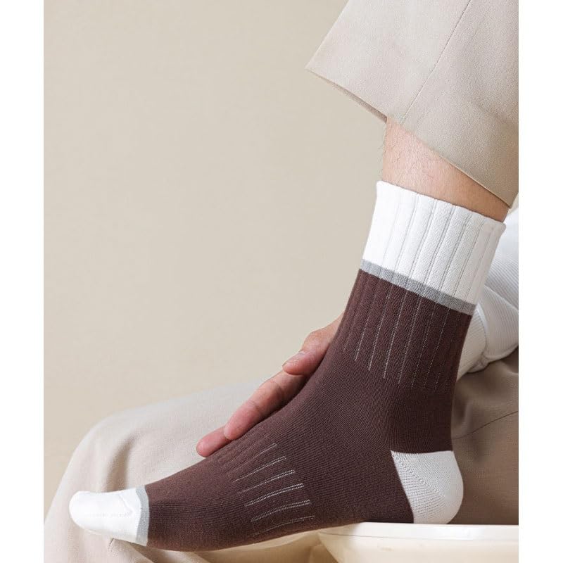 5 Pairs Men's Thick Cotton Business Crew Socks