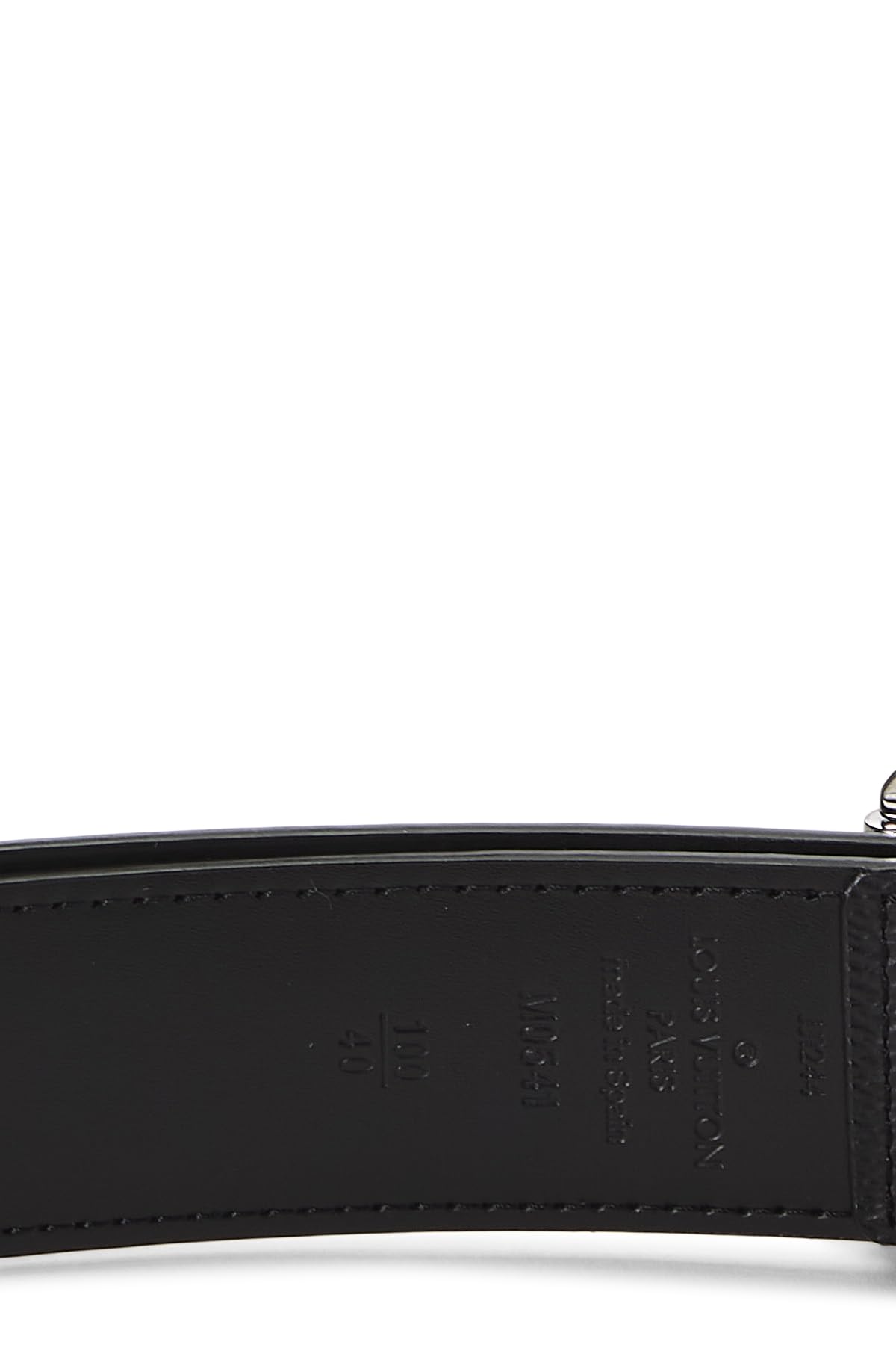 Louis Vuitton, Pre-loved Black Monogram Eclipse Reverso Belt 100, Black