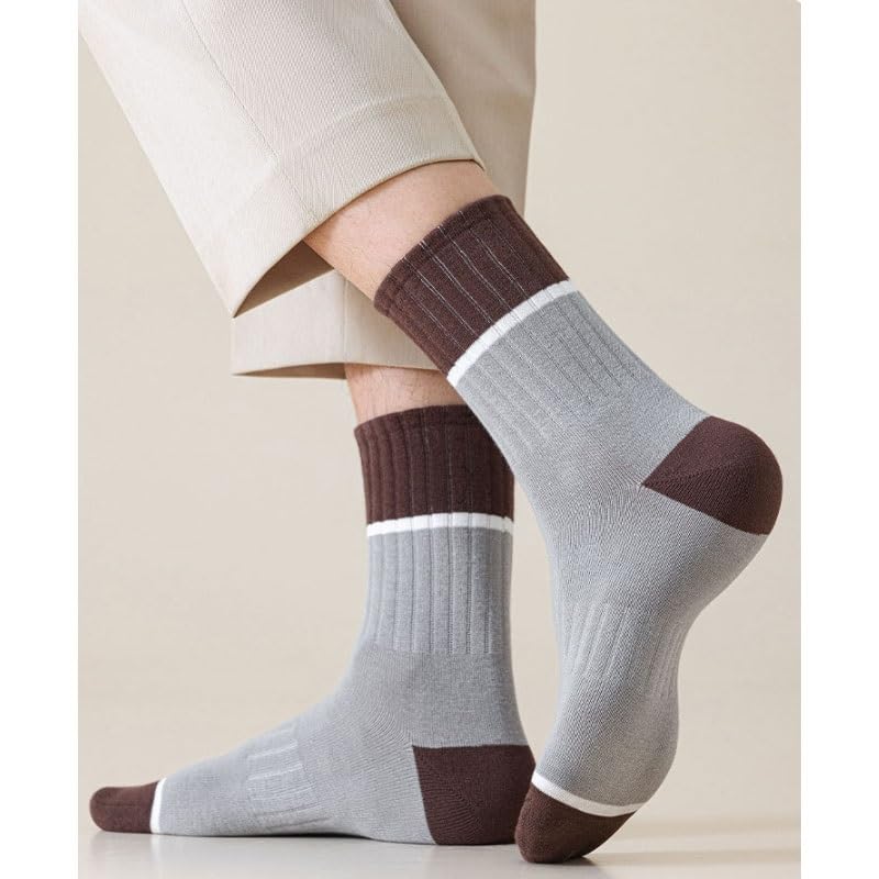 5 Pairs Men's Thick Cotton Business Crew Socks