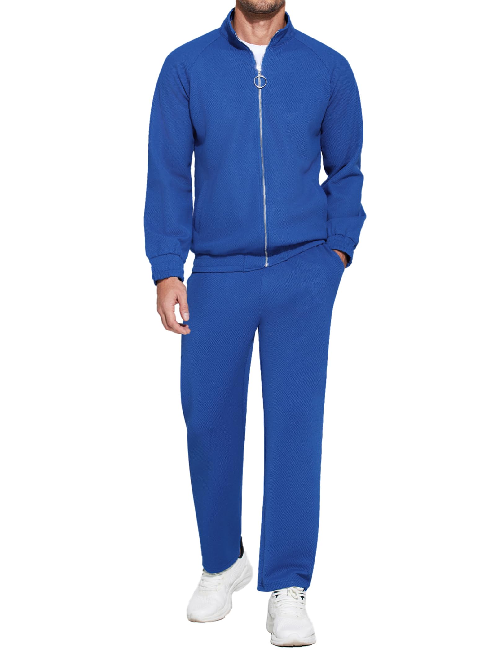 Men's Full Zip Tracksuit 2-Piece Sweatsuit Set