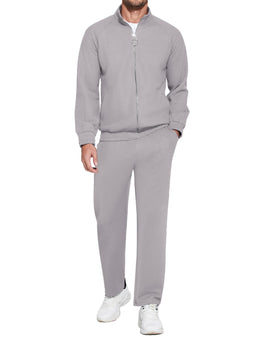 Men's Full Zip Tracksuit 2-Piece Sweatsuit Set