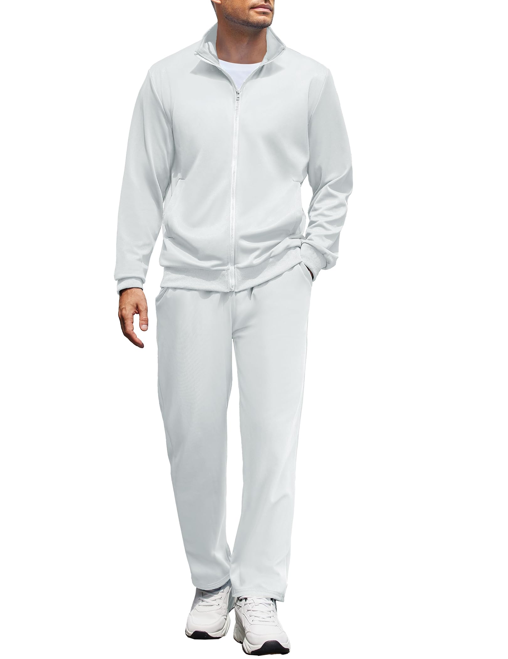 Men's Full Zip Athletic Tracksuit 2-Piece Set