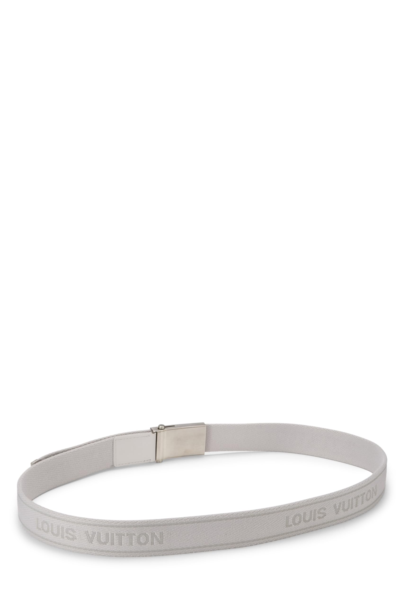 Louis Vuitton, Pre-loved Grey Canvas Bengal Belt 100, Grey