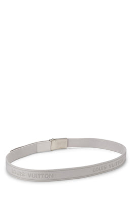 Louis Vuitton, Pre-loved Grey Canvas Bengal Belt 100, Grey