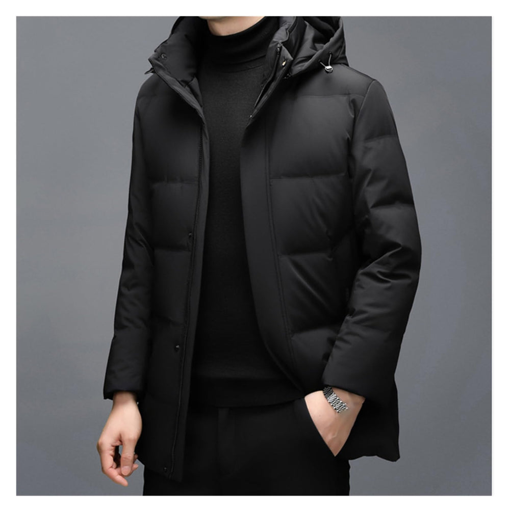Men's Hooded Down Parka Jacket Long Winter Coat