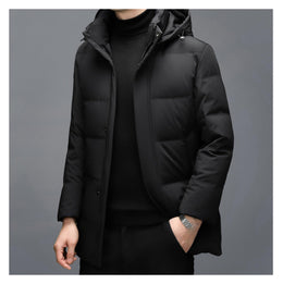 Men's Hooded Down Parka Jacket Long Winter Coat