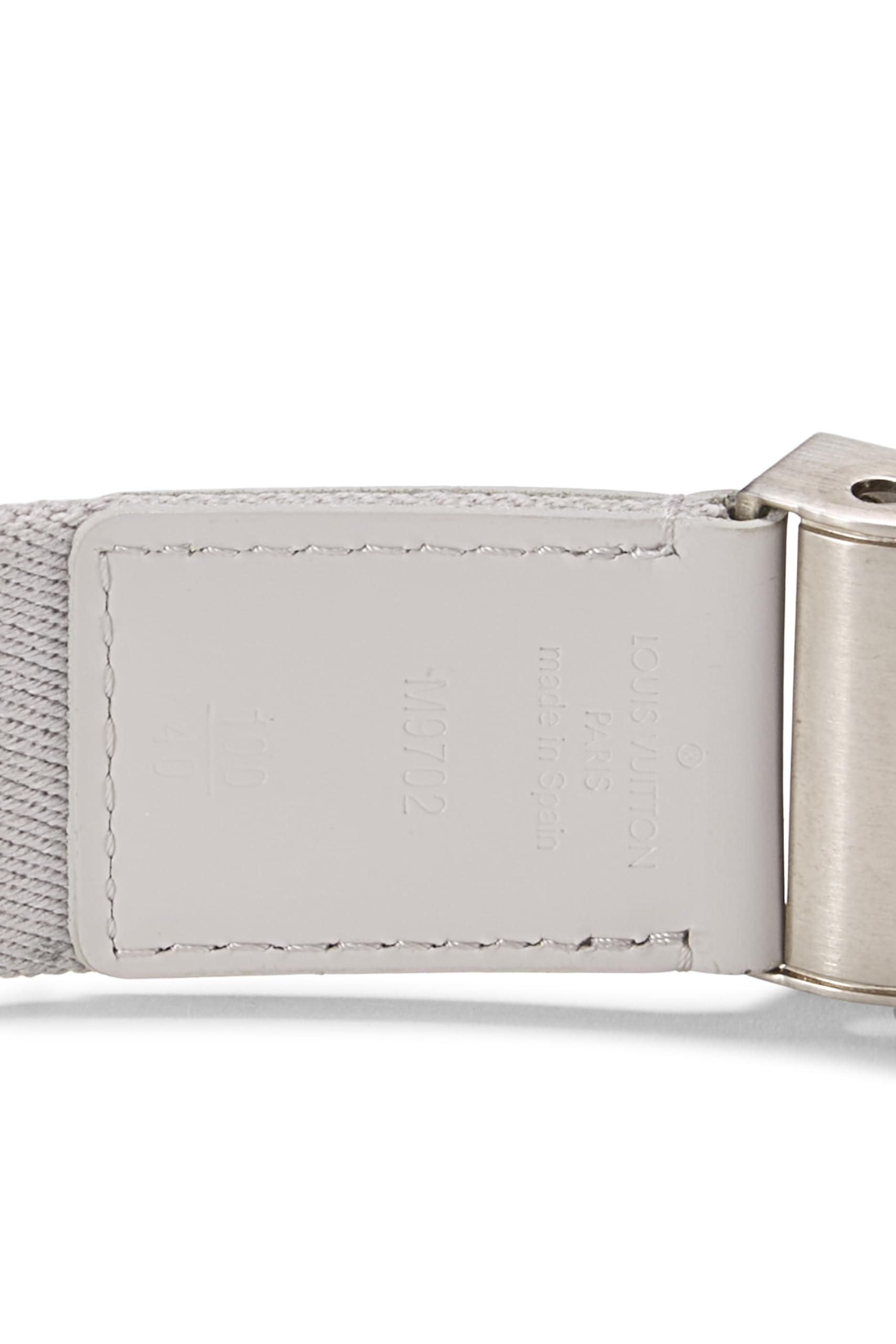 Louis Vuitton, Pre-loved Grey Canvas Bengal Belt 100, Grey