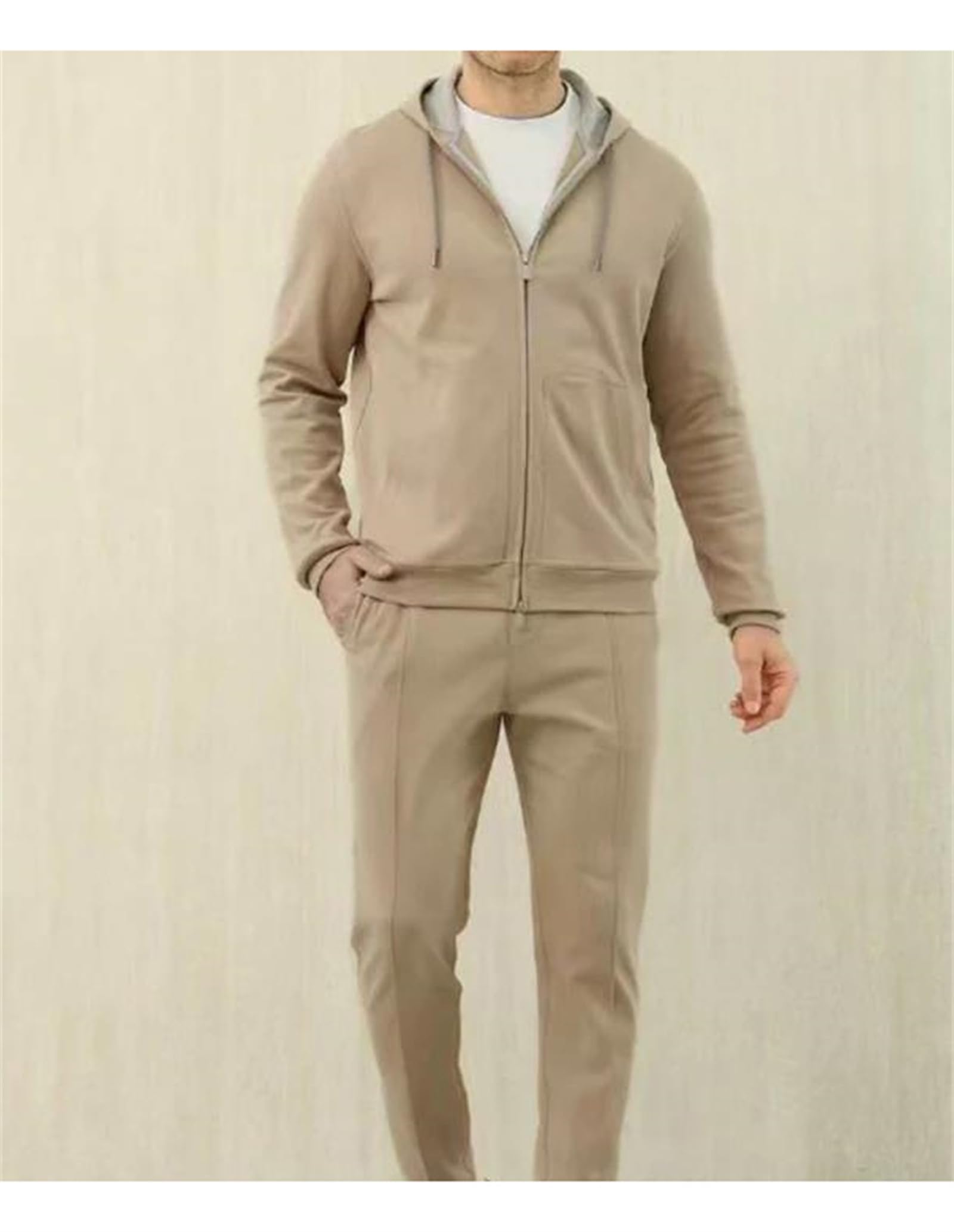 Men's Cashmere Hooded Cardigan & Knit Pants Set