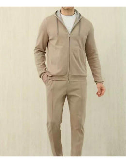 Men's Cashmere Hooded Cardigan & Knit Pants Set