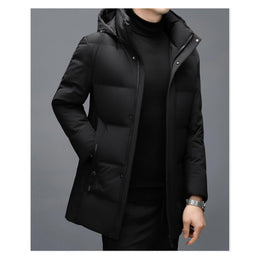 Men's Hooded Down Parka Jacket Long Winter Coat