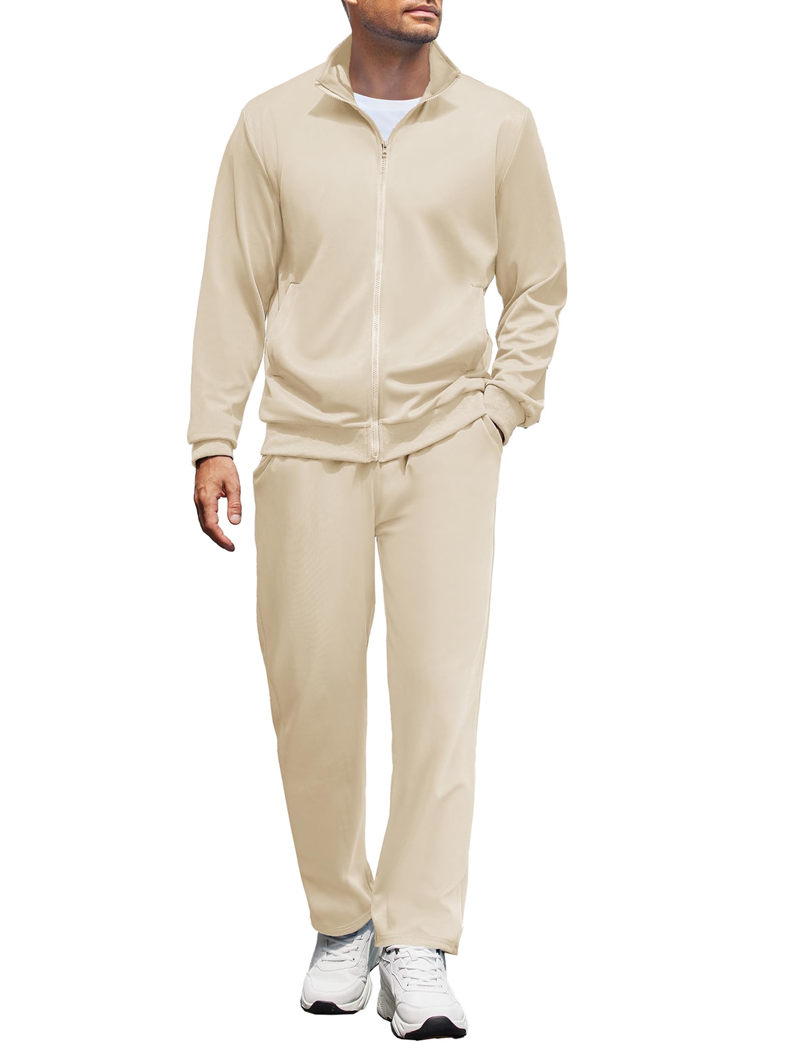 Men's Full Zip Athletic Tracksuit 2-Piece Set