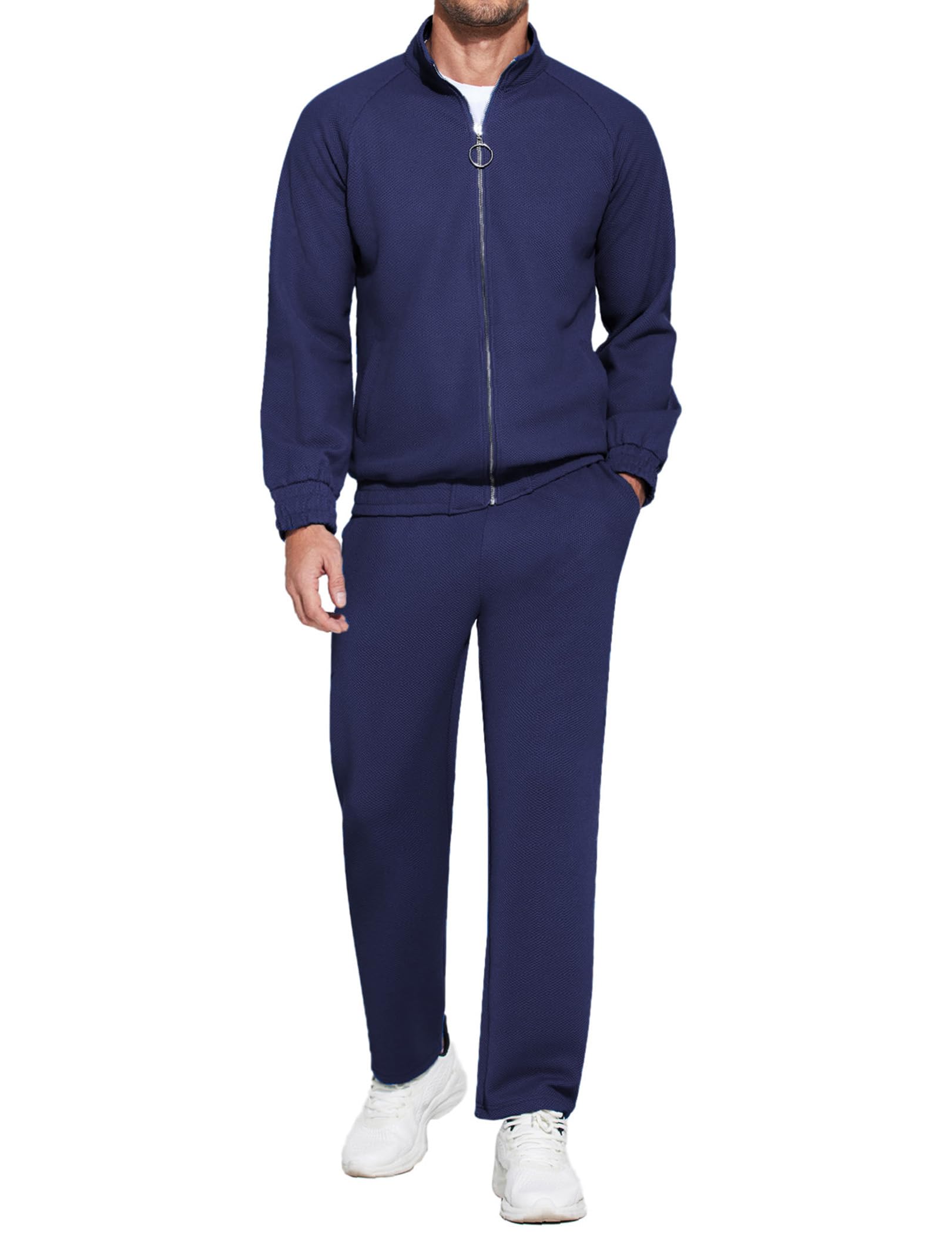 Men's Full Zip Tracksuit 2-Piece Sweatsuit Set