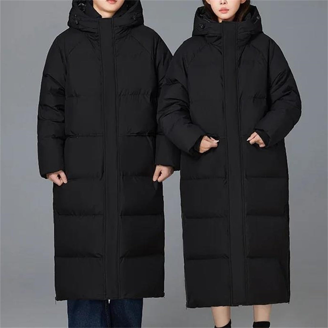 Men's Long Duck Down Padded Jacket - Casual Warm Puffer Parka Jacket For Winter