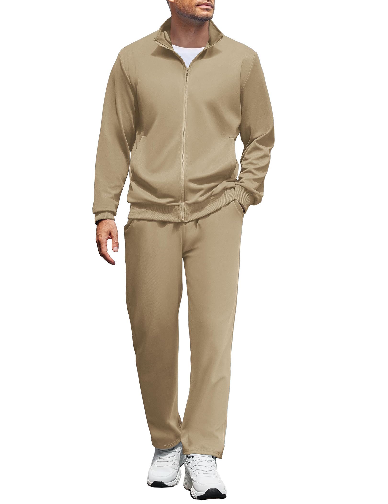 Men's Full Zip Athletic Tracksuit 2-Piece Set