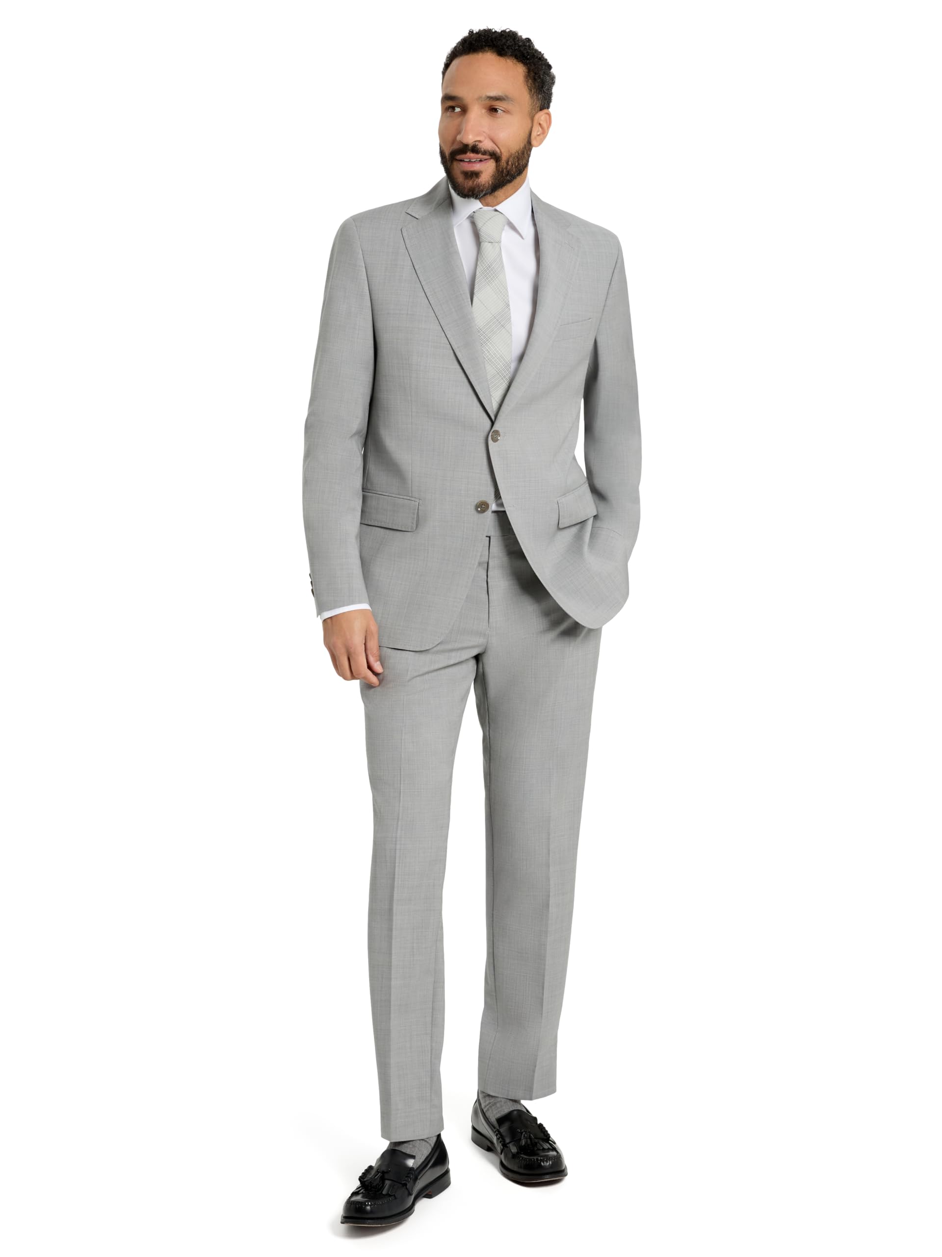 Men's Italian Wool 2-Piece Suit Classic Fit Formal Set