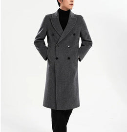 Men's Wool Blend Pea Coat Winter Jacket