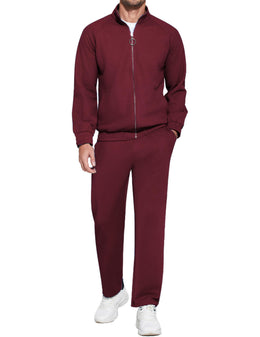 Men's Full Zip Tracksuit 2-Piece Sweatsuit Set