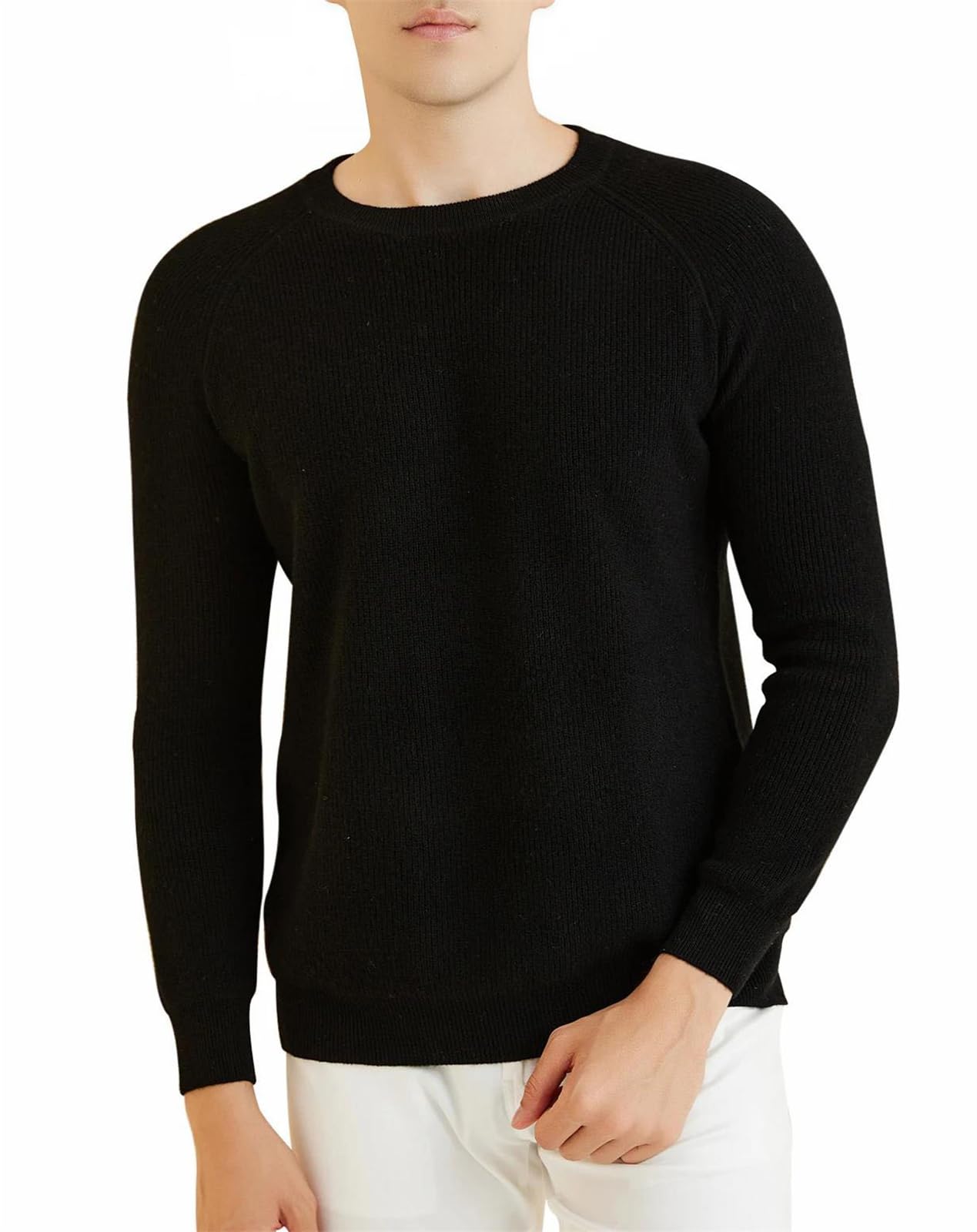 Men's Merino Wool Crewneck Knit Sweater Pullover
