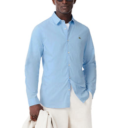 Lacoste Mens Long Sleeve Slim Fit Poplin Button Down Shirt