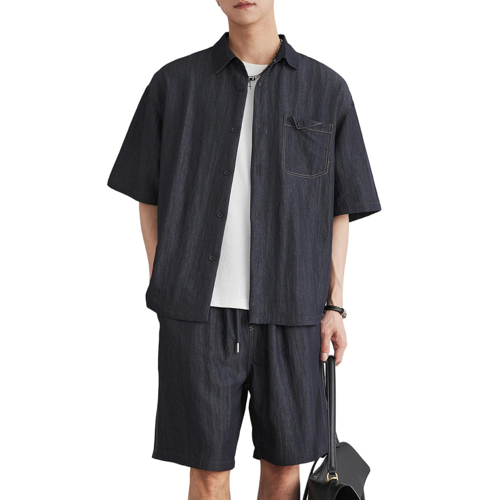 Men's Short Sleeve Shirt & Shorts 2-Piece Set
