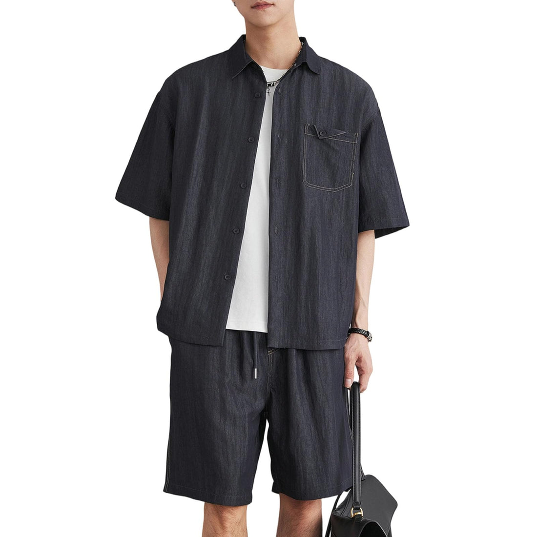 Men's Short Sleeve Shirt & Shorts 2-Piece Set