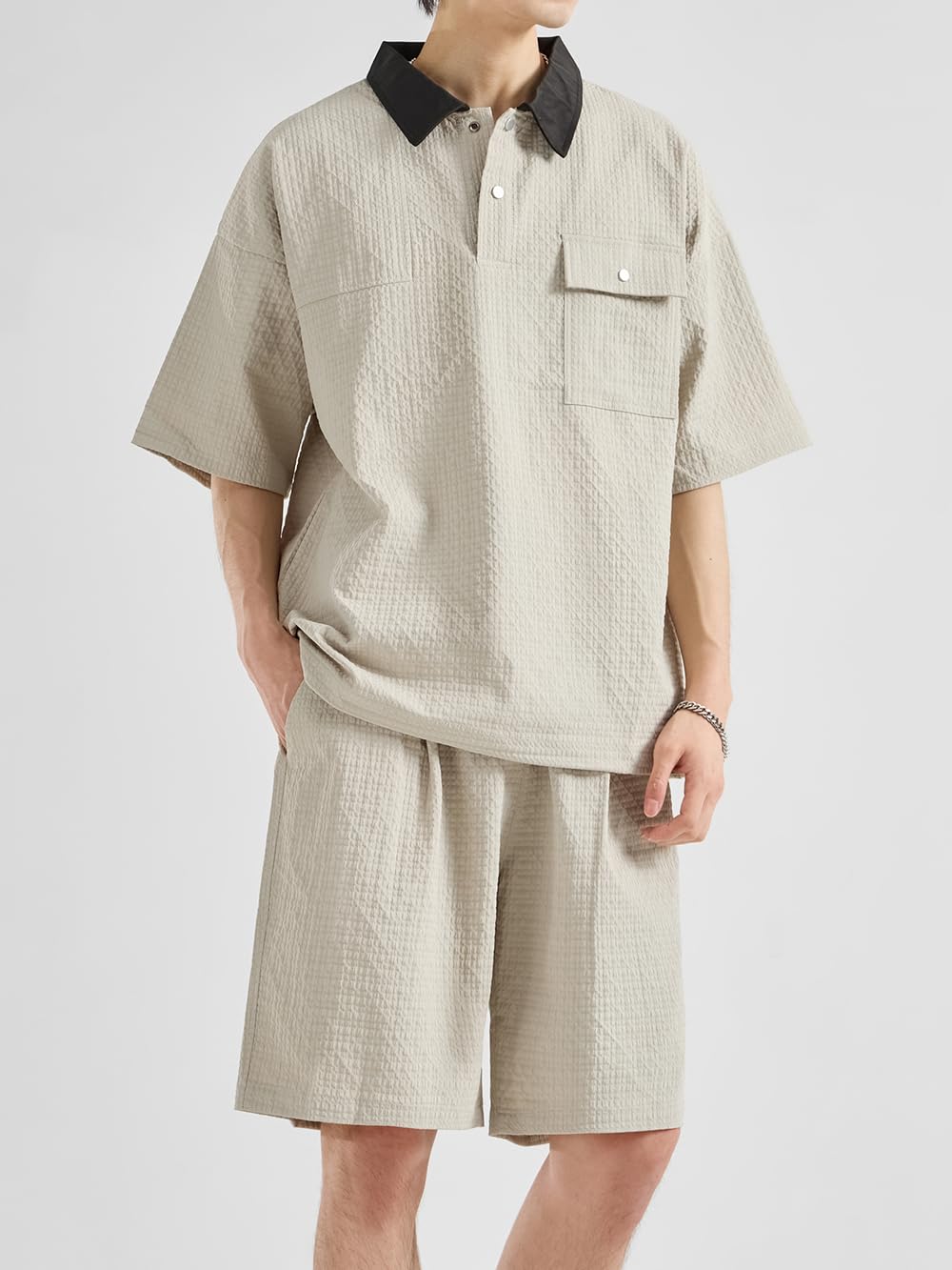 Men's Short Sleeve Shirt & Shorts Sportswear Set