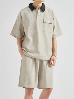 Men's Short Sleeve Shirt & Shorts Sportswear Set