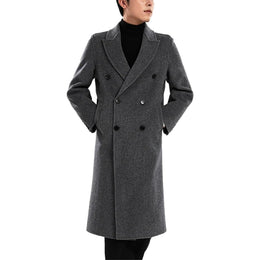 Men's Wool Blend Pea Coat Winter Jacket