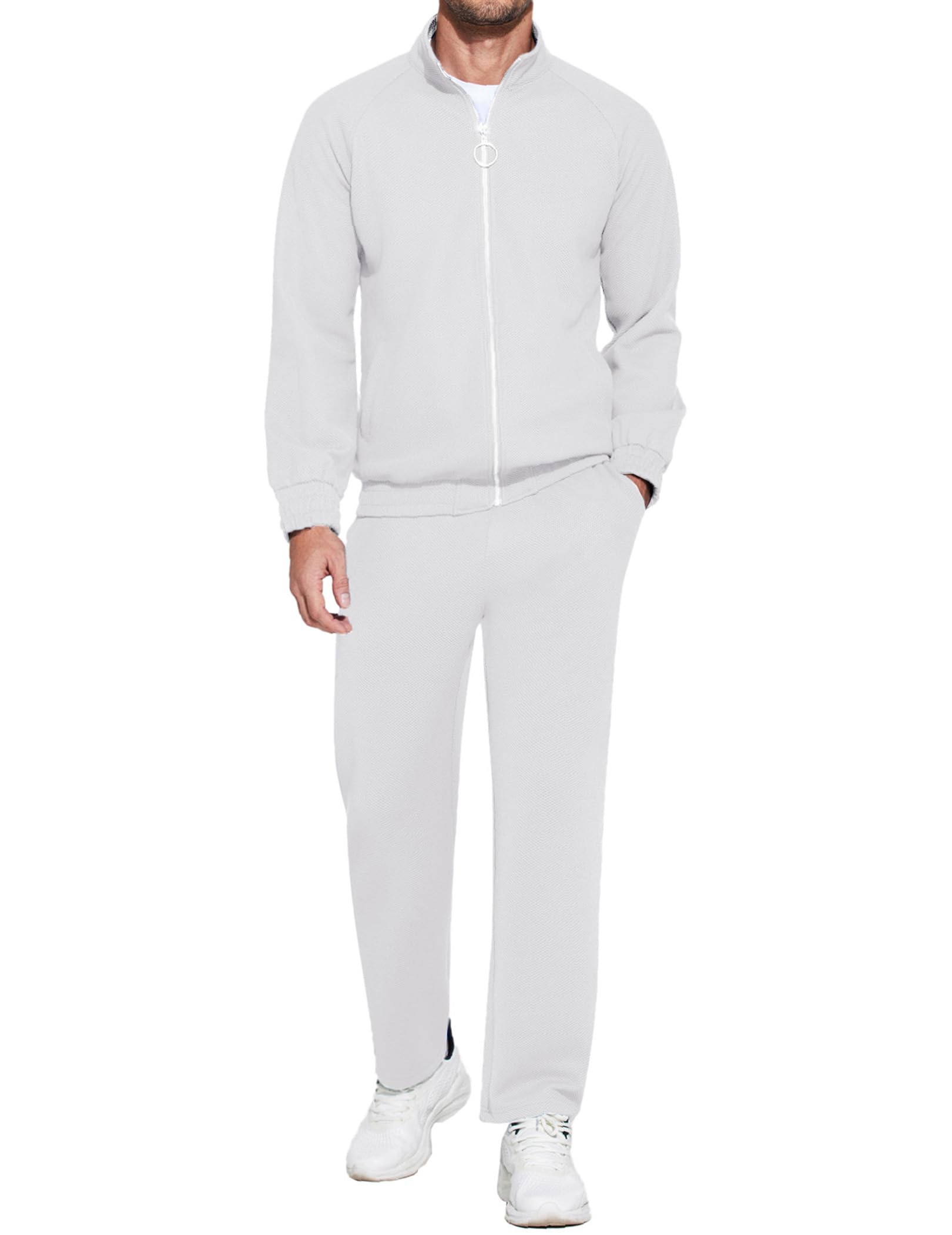 Men's Full Zip Tracksuit 2-Piece Sweatsuit Set