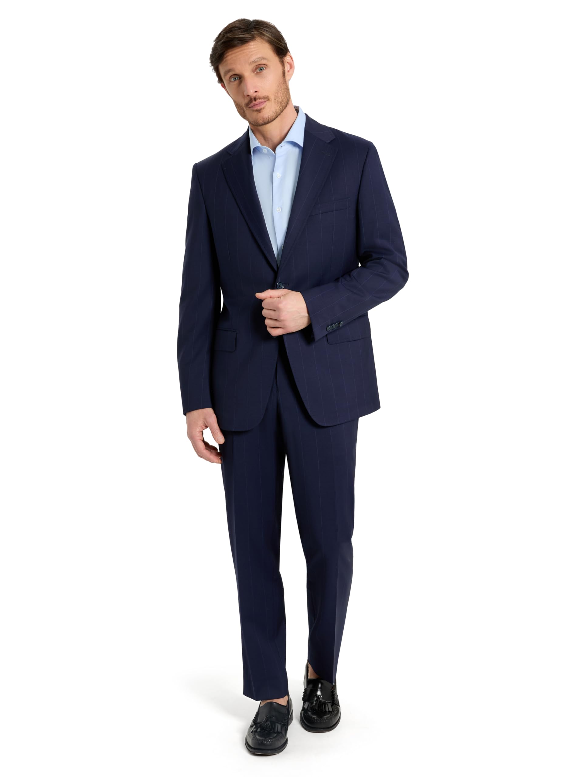 Men's Italian Wool 2-Piece Suit Classic Fit Formal Set